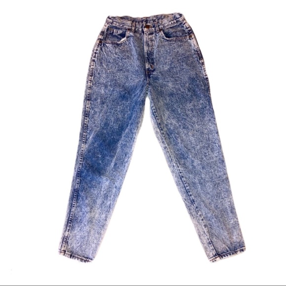 80s 90s Mom Jeans Vintage Acid Wash High Waisted Trendy Fashion Denim